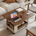 Ruiz Small Coffee table, Lift Up Coffee Table With Storage & Casters - Miola