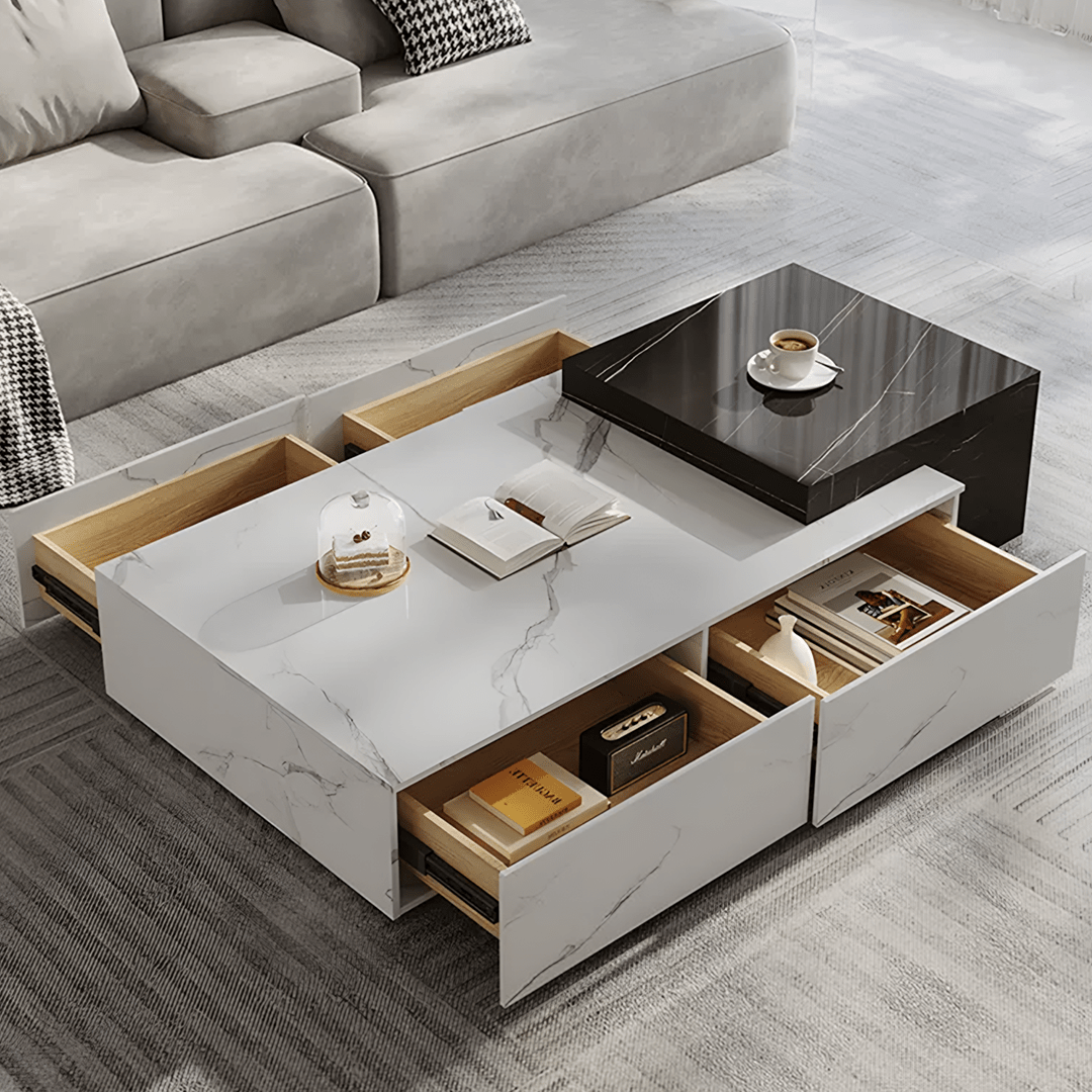 Erato Rectangle Nesting Coffee Table Set, Extendable - Miola