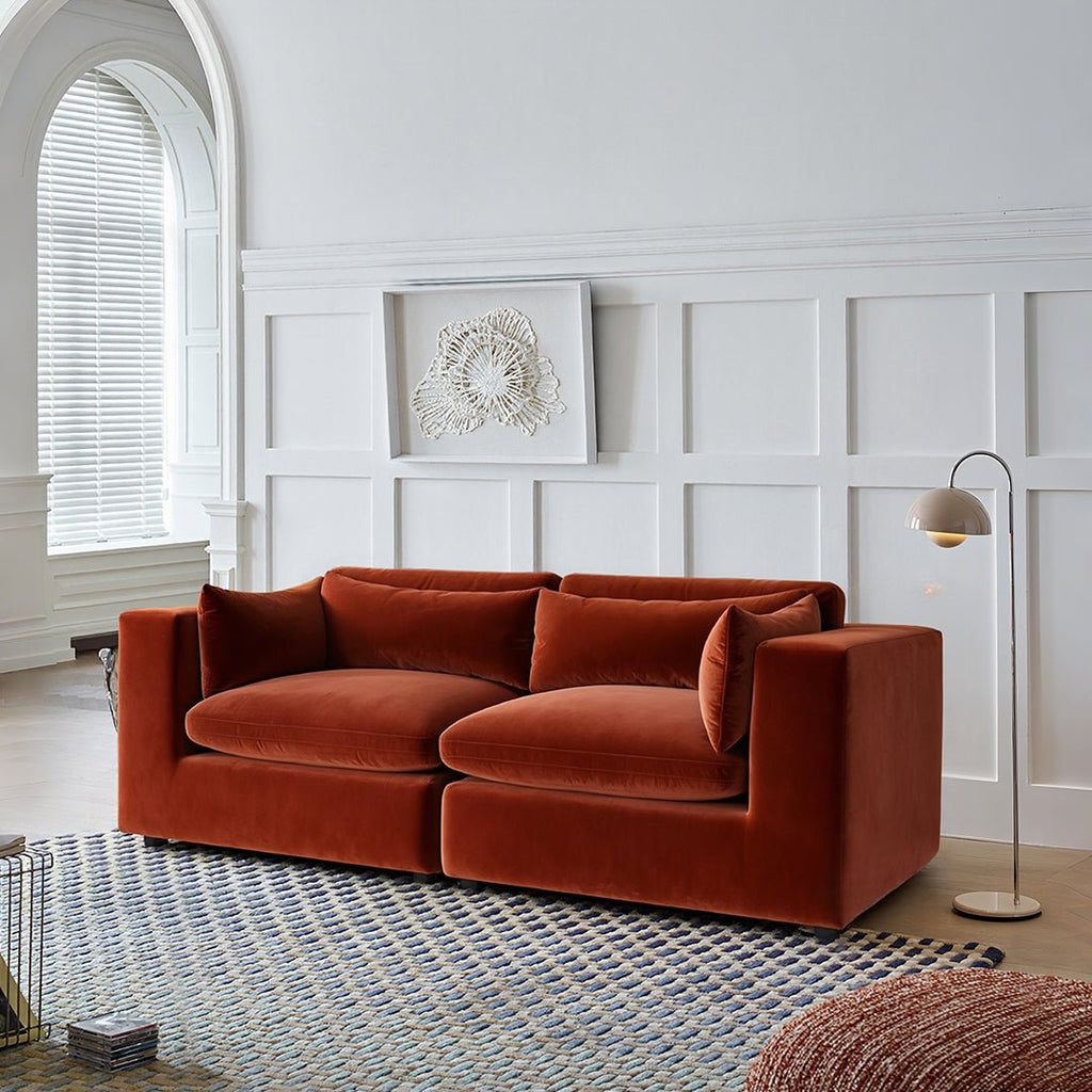 Makhmudov Loveseat Sofa, Two Seater Sofa, Velvet - Miola