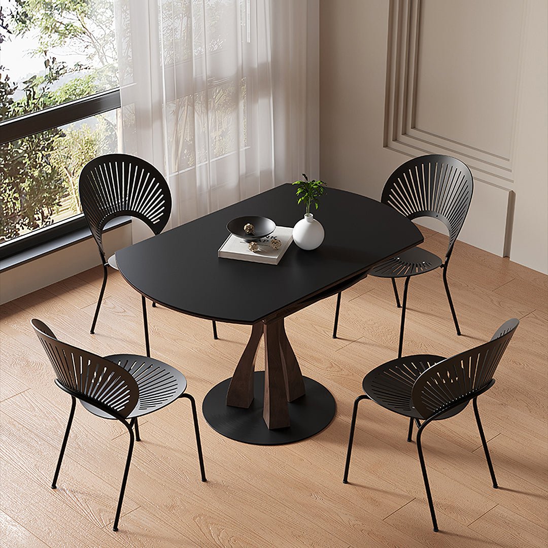 Caruso Round Extending Dining Table, Sintered Stone, White - Miola