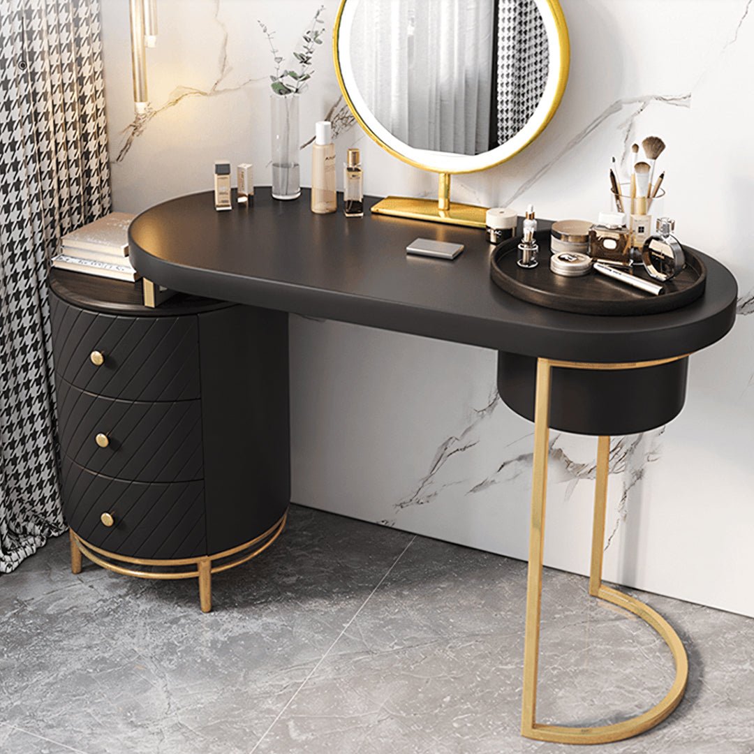 Tandy Dressing Table With LED Mirror, Green & White, Makeup Vanity - Miola