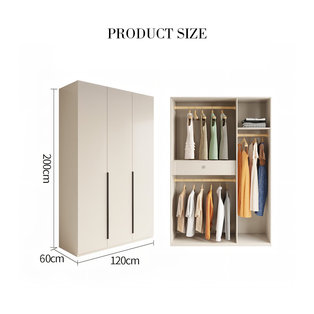 Petrov Wooden Wardrobe, Cream - Miola
