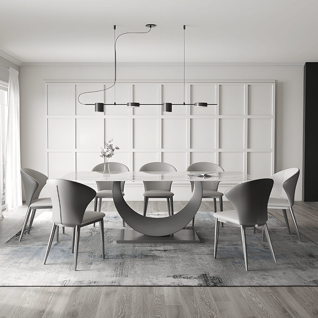 Vera Dining Table & Chairs, Sintered Stone, White - Miola
