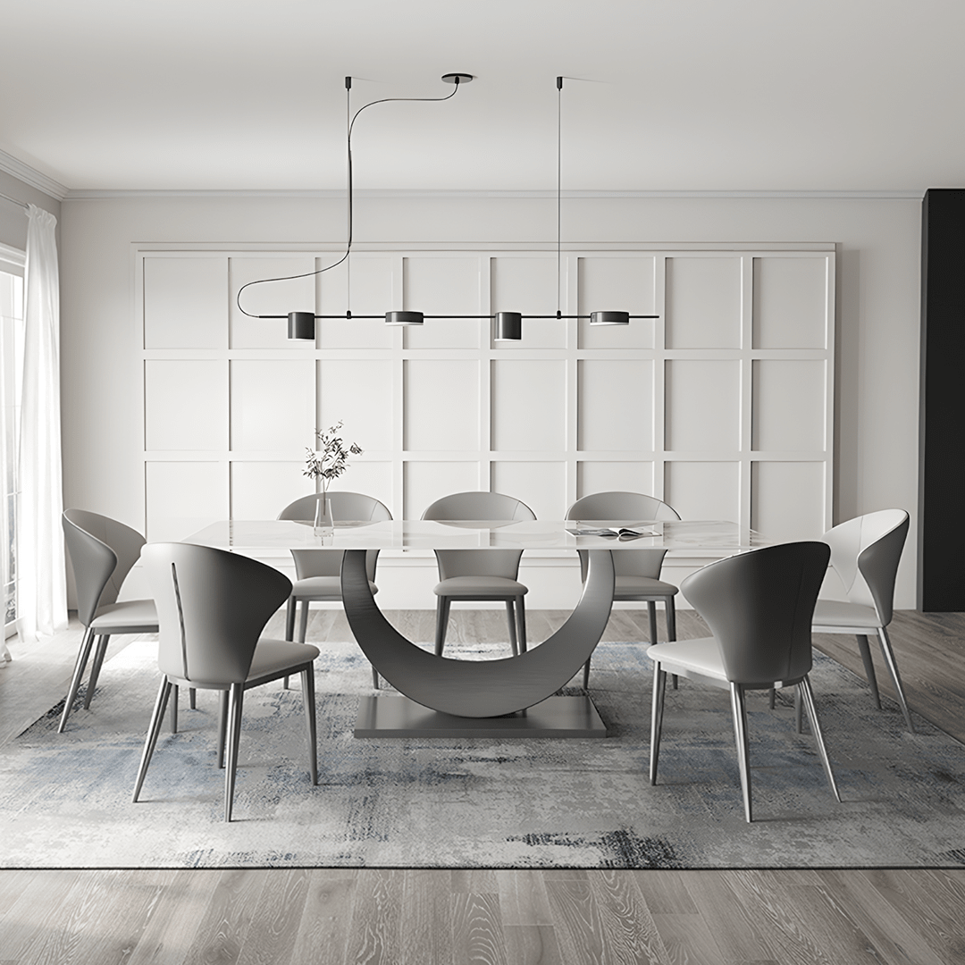 Vera Dining Table & Chairs, Sintered Stone, White - Miola
