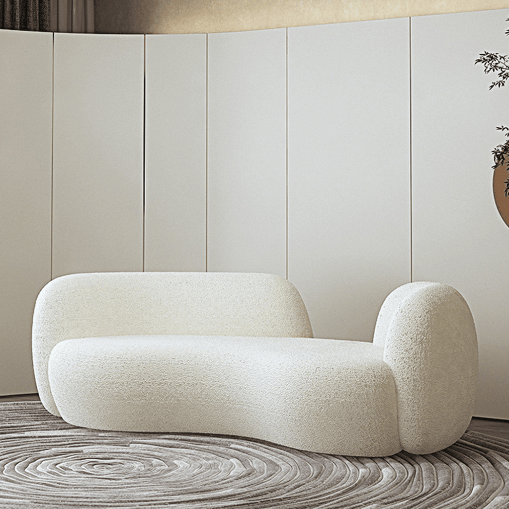 Elara Modern Curved Two Seater, Three Seater Sofa, Boucle - Miola
