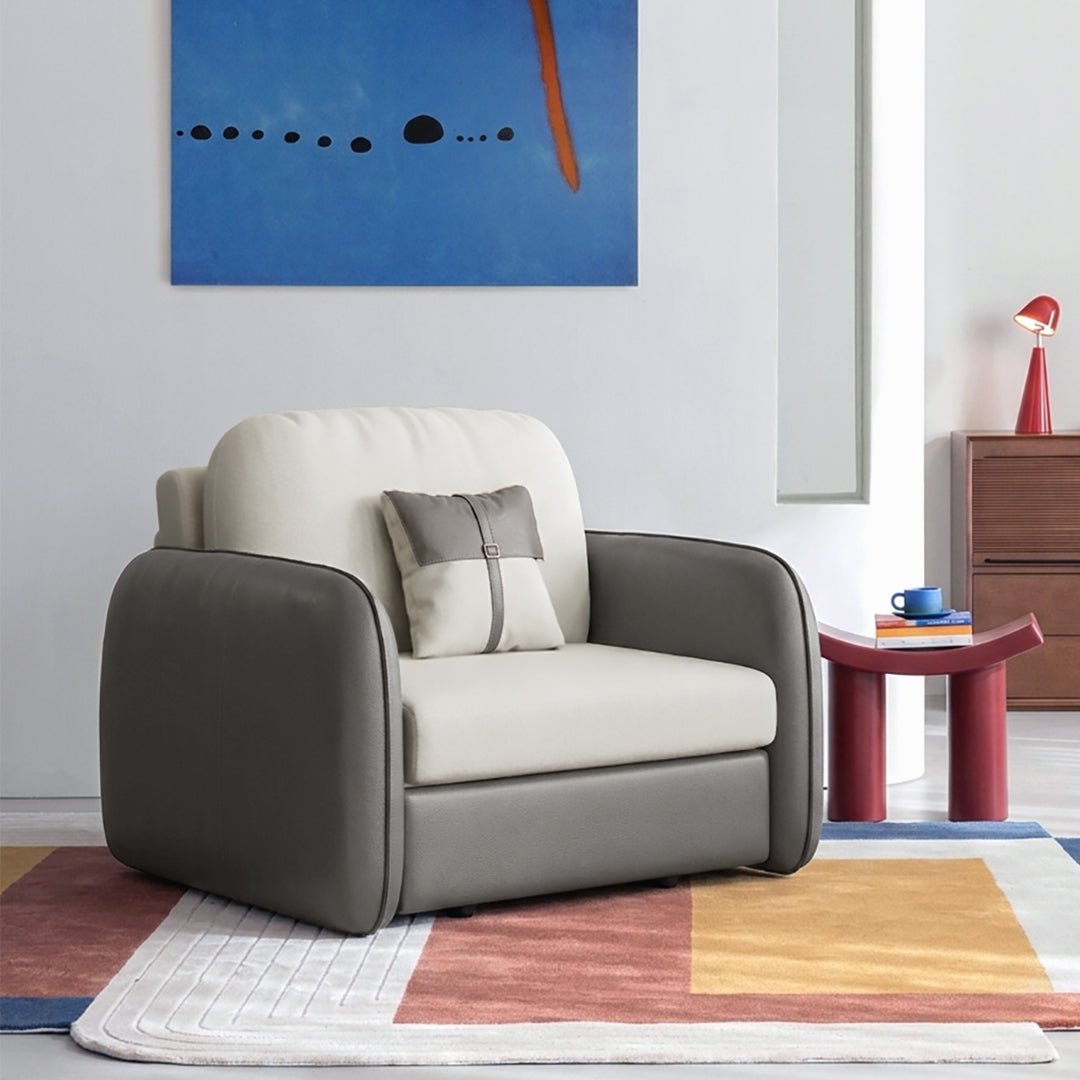 Caio Single Sofa Bed, Leathaire - Miola