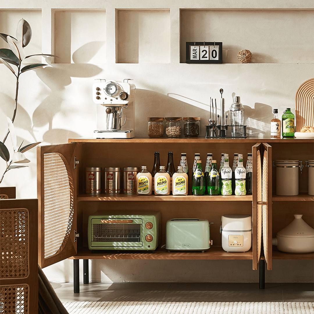 Booker Rattan Sideboard, Solid Wood - Miola