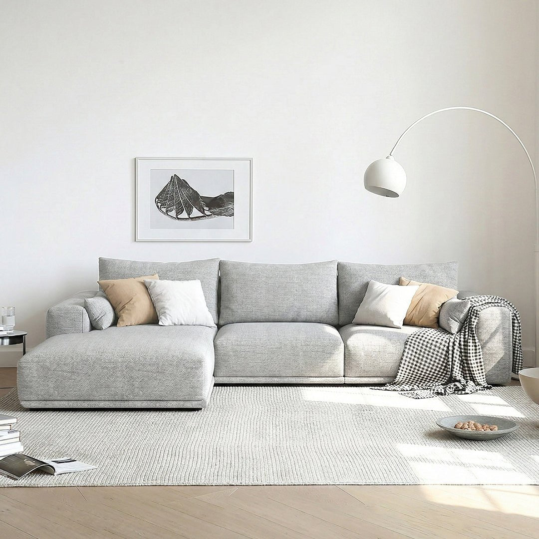 Frances Three Seater Corner, Four Seater Corner Sofa, Cotton Linen - Miola