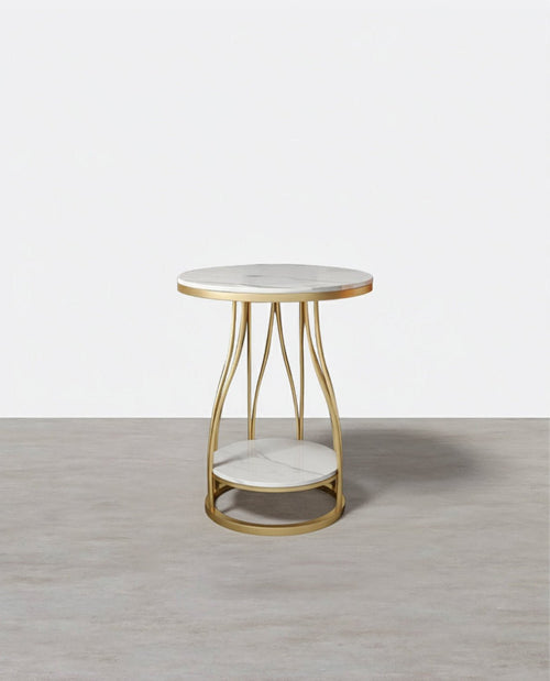 Amos Side Table, Gold Base - Miola