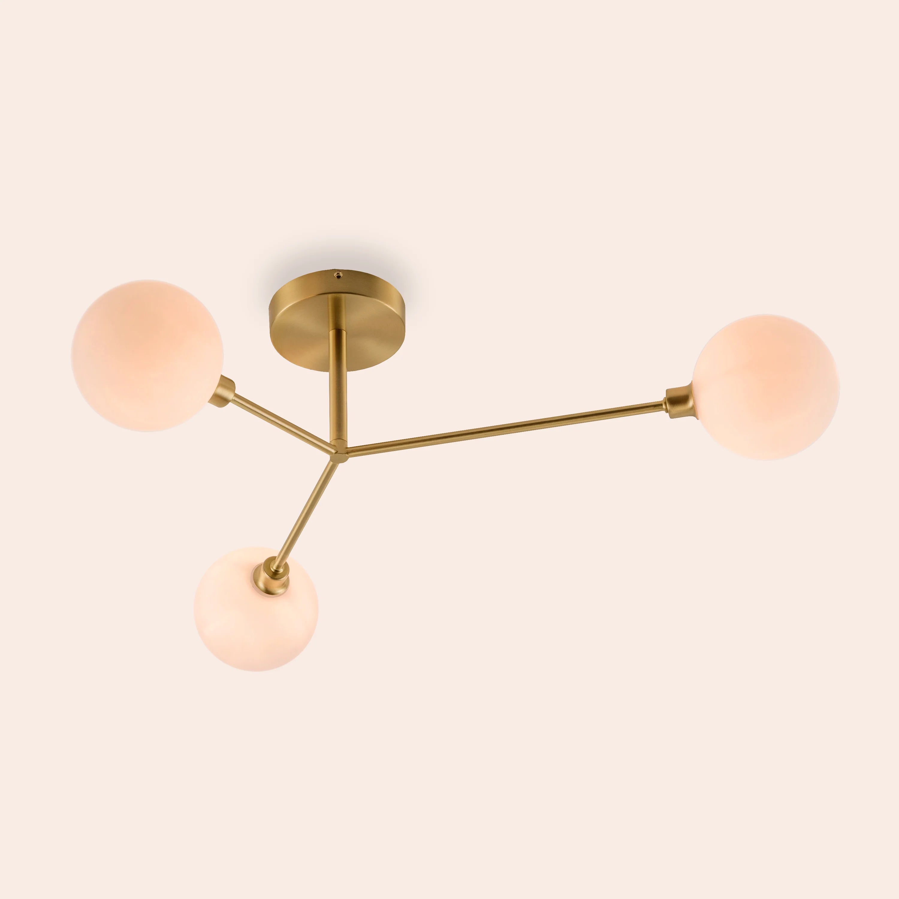 Brass 3 light flush ceiling light - Miola