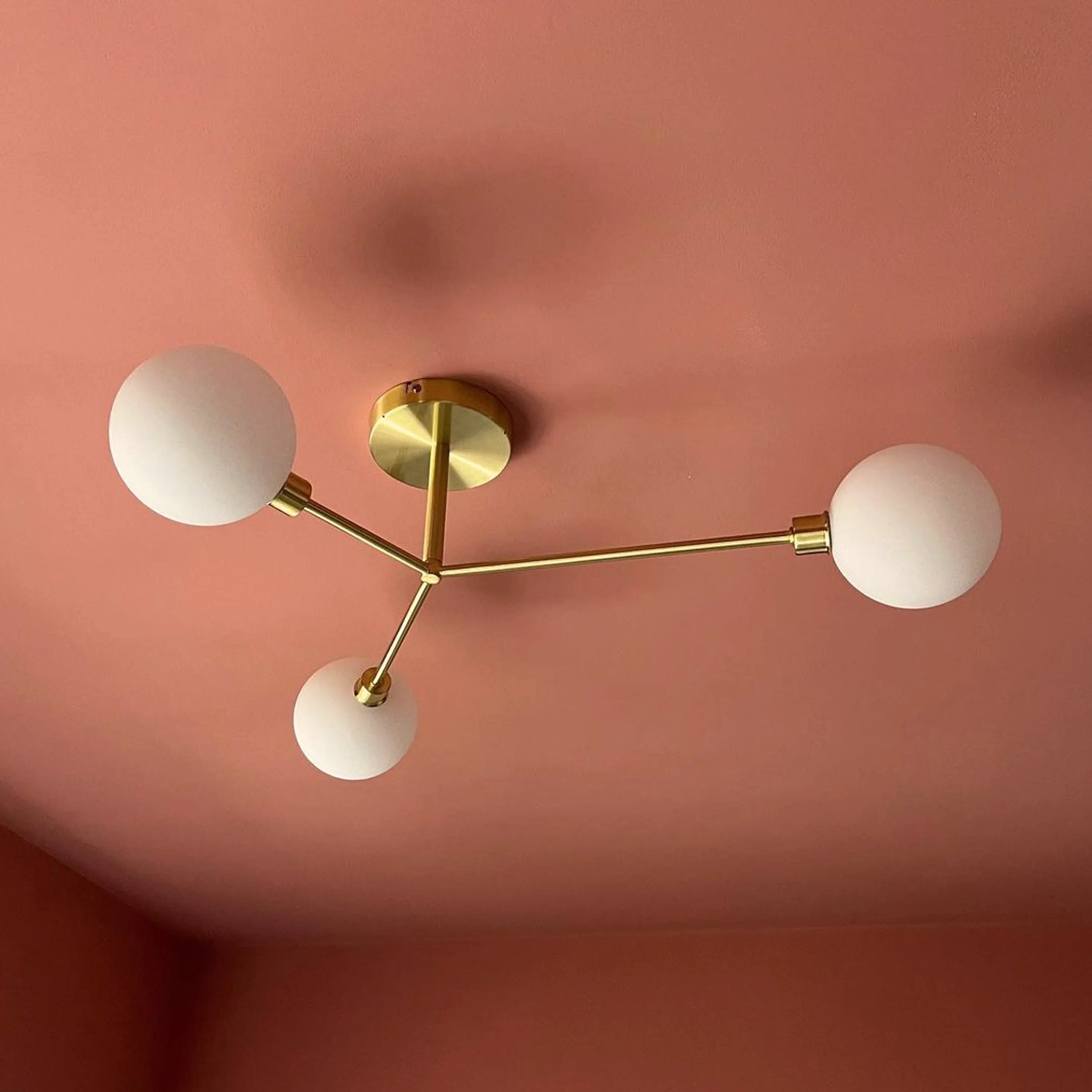 Brass 3 light flush ceiling light - Miola