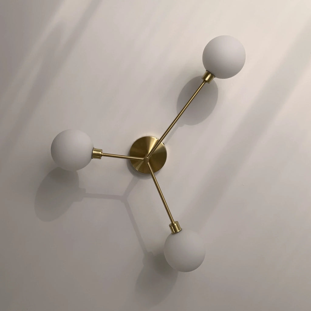 Brass 3 light flush ceiling light - Miola
