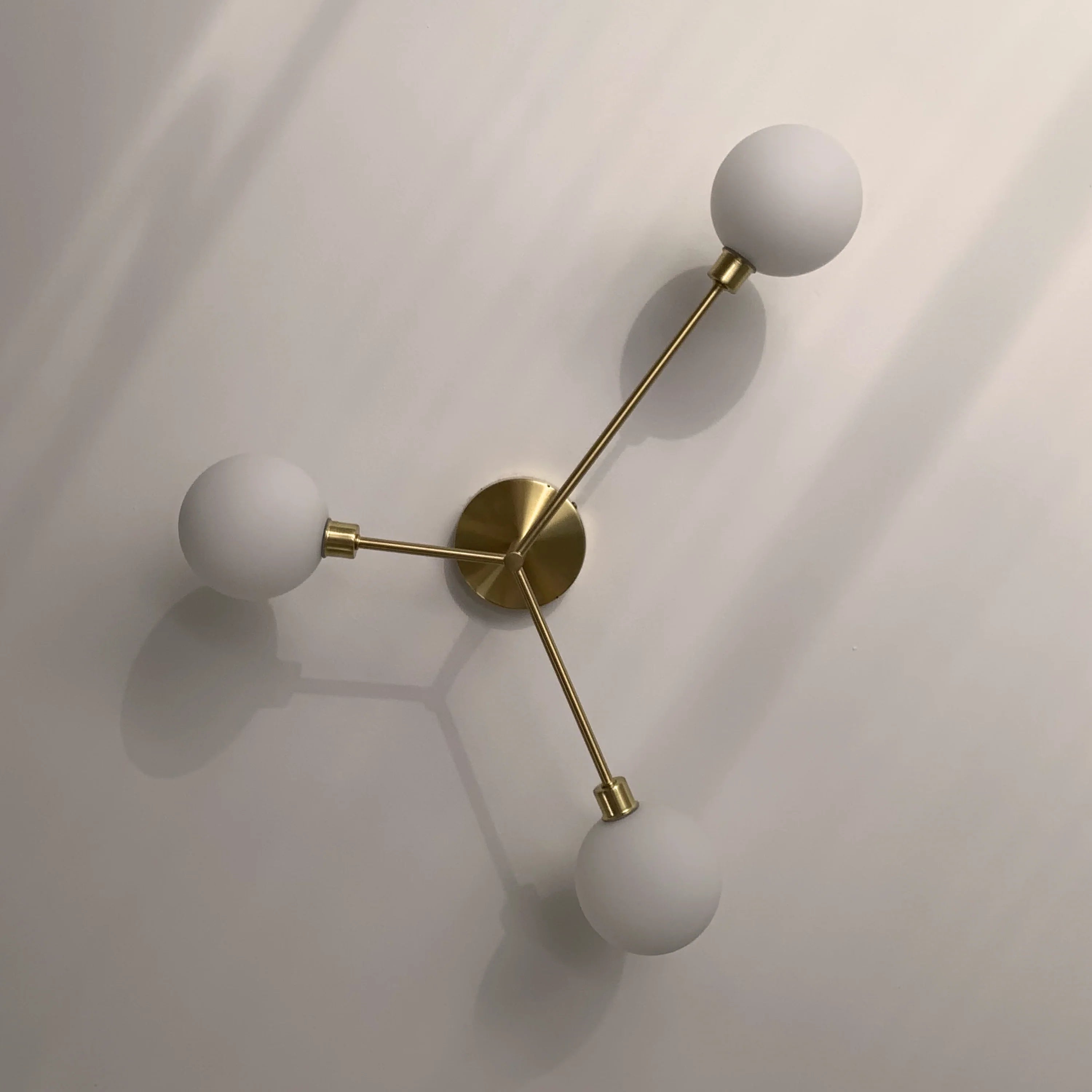 Brass 3 light flush ceiling light - Miola