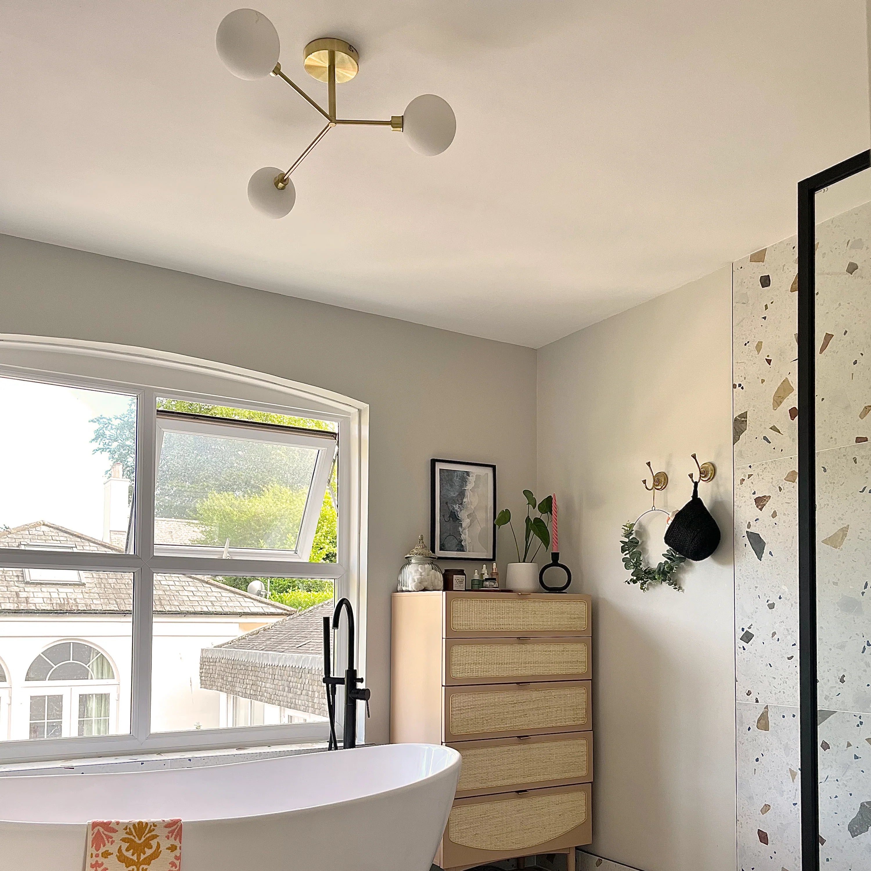 Brass 3 light flush ceiling light - Miola