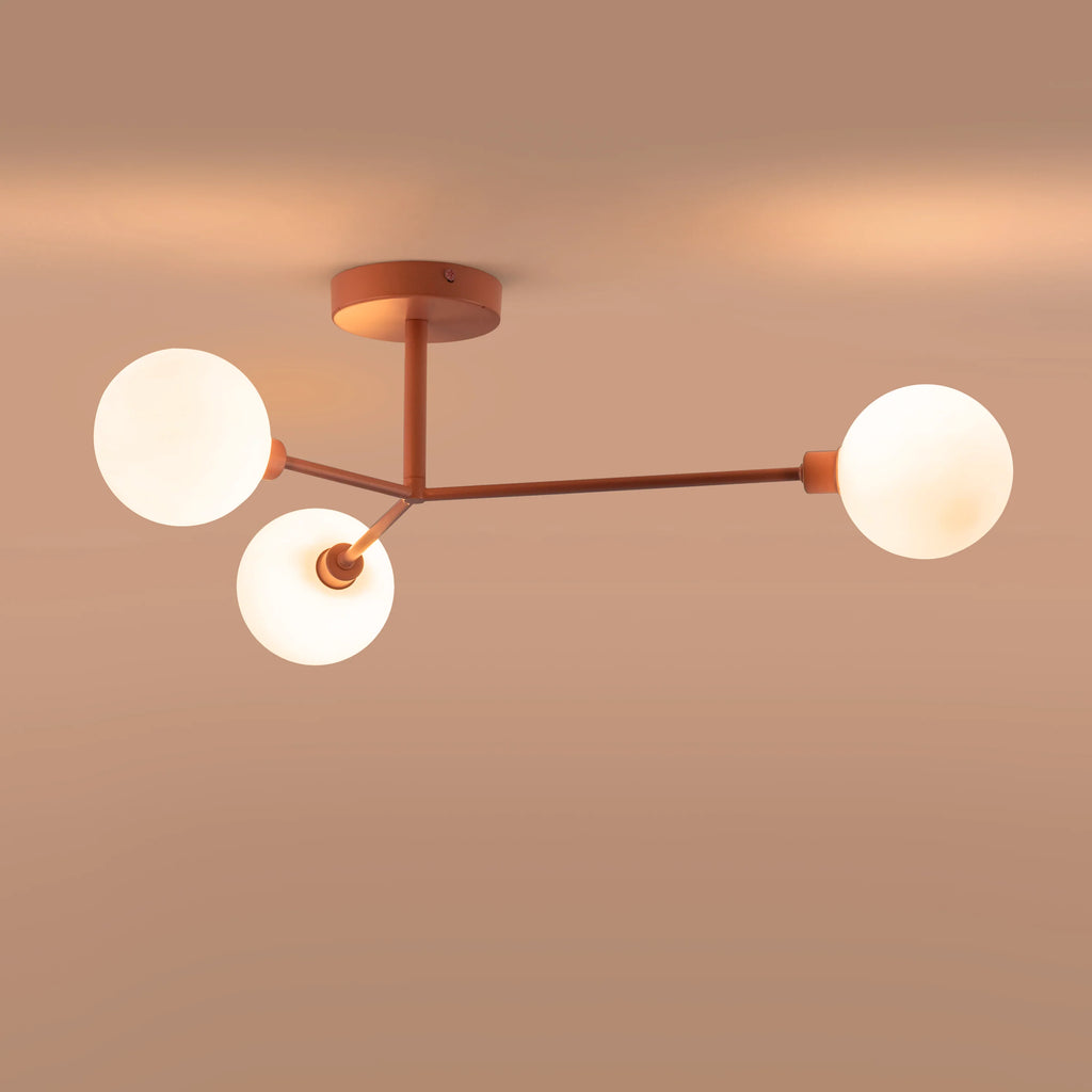 Blossom pink 3 light flush ceiling light - Miola