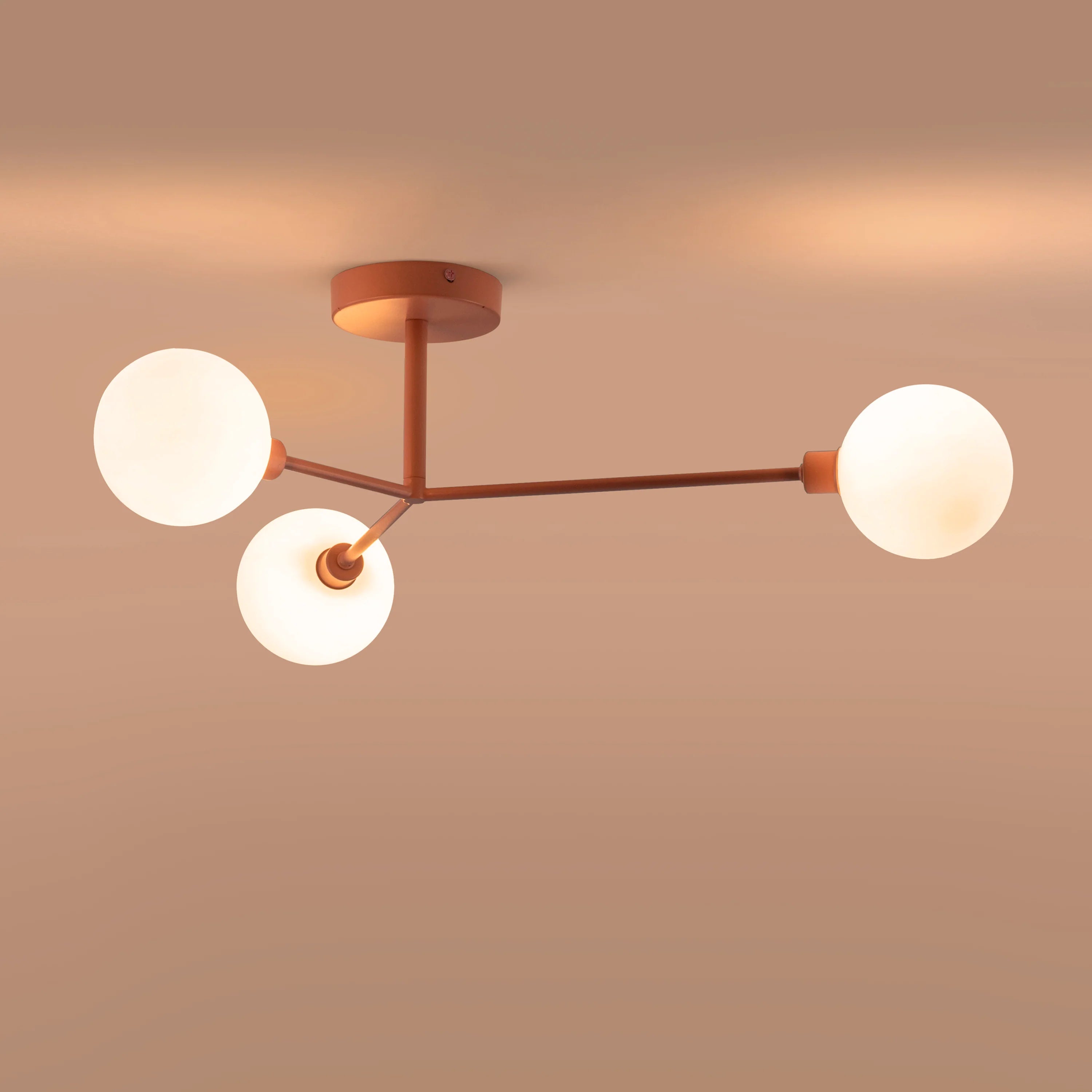 Blossom pink 3 light flush ceiling light - Miola