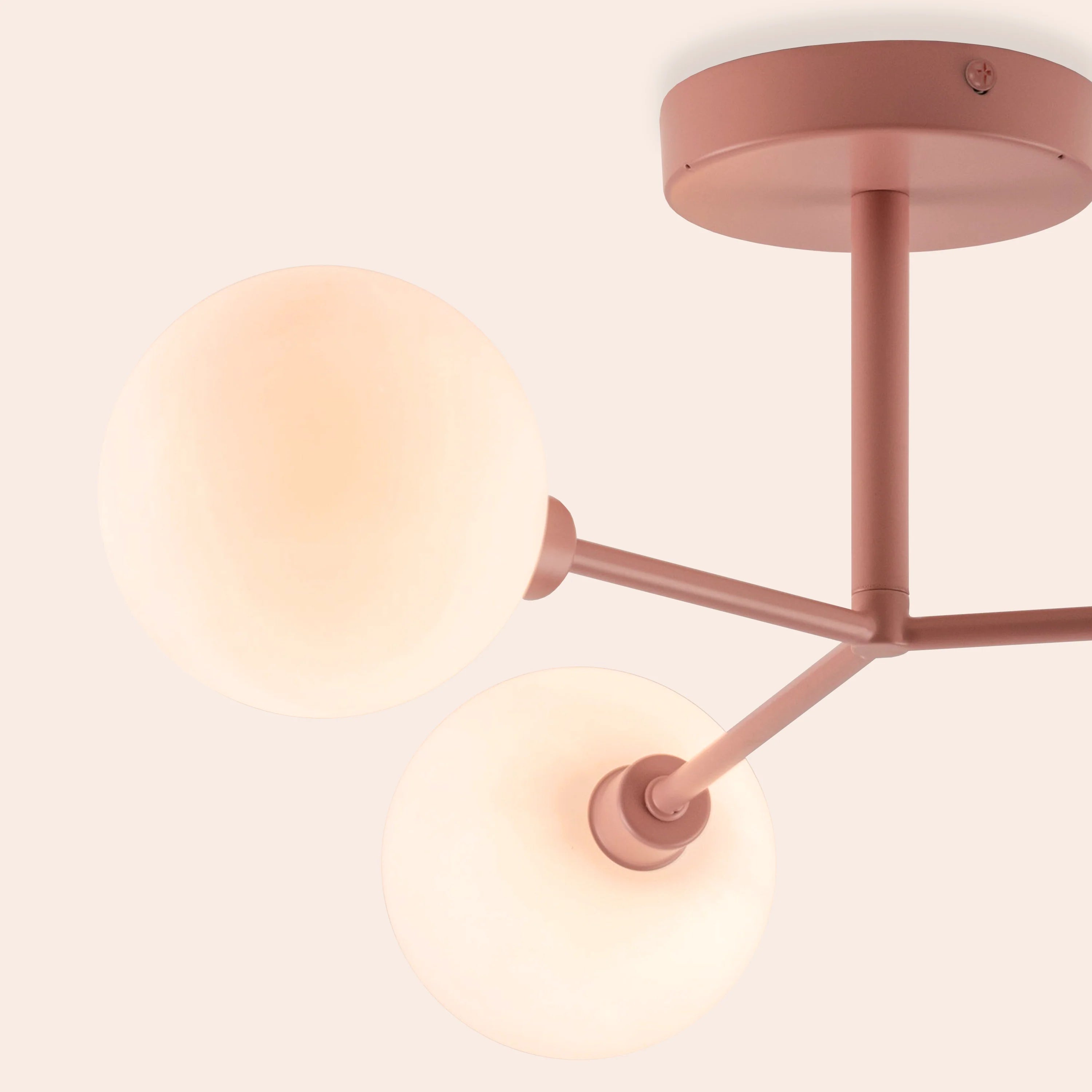 Blossom pink 3 light flush ceiling light - Miola