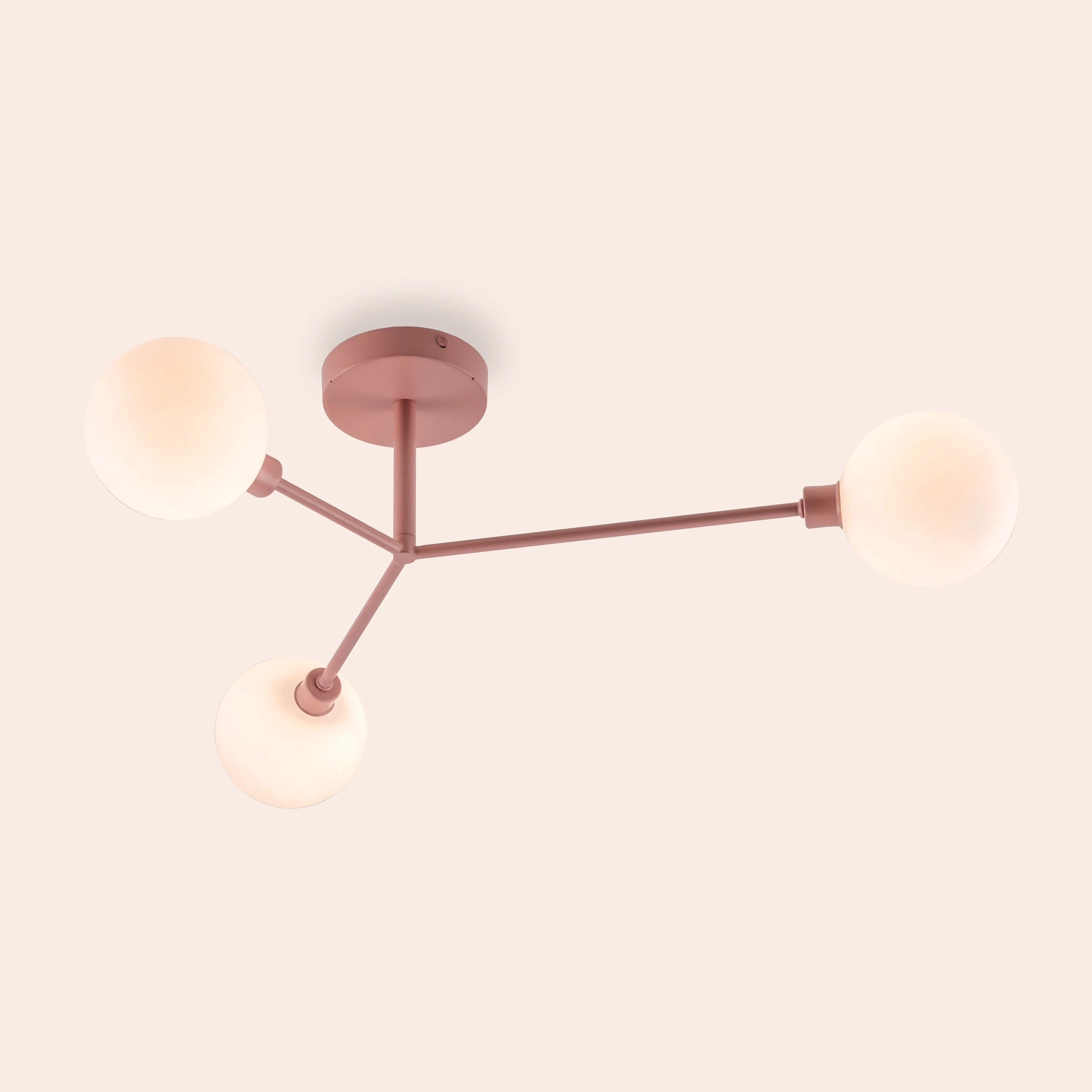 Blossom pink 3 light flush ceiling light - Miola