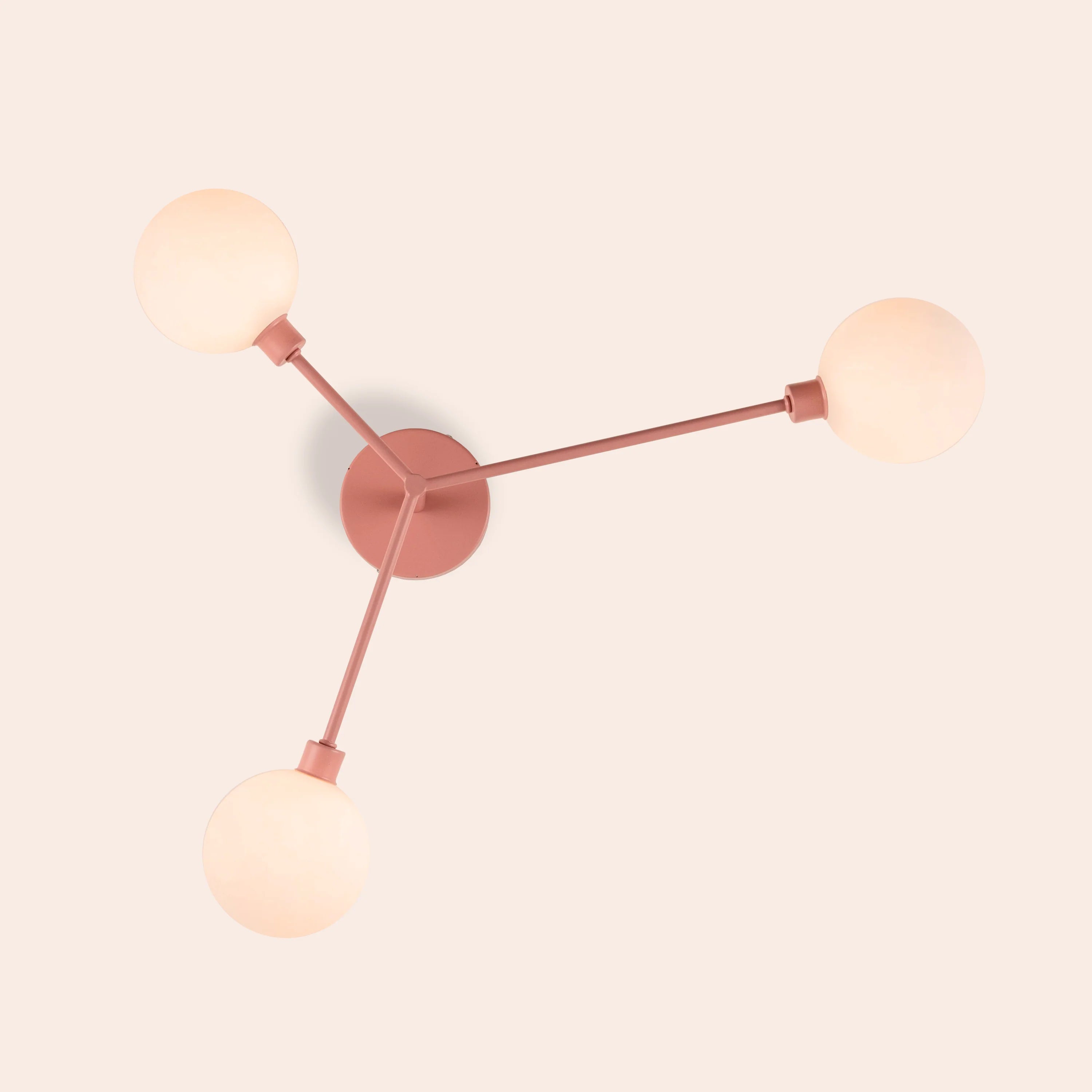 Blossom pink 3 light flush ceiling light - Miola