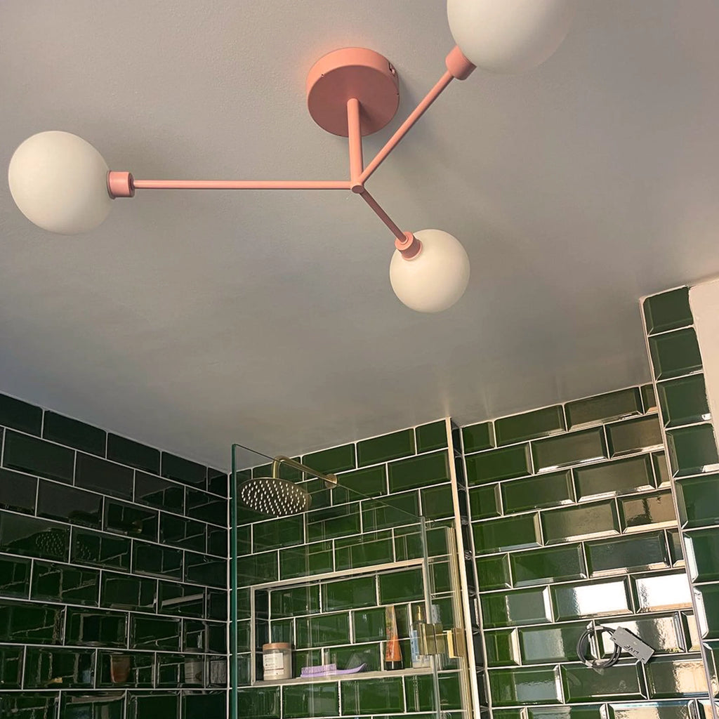 Blossom pink 3 light flush ceiling light - Miola