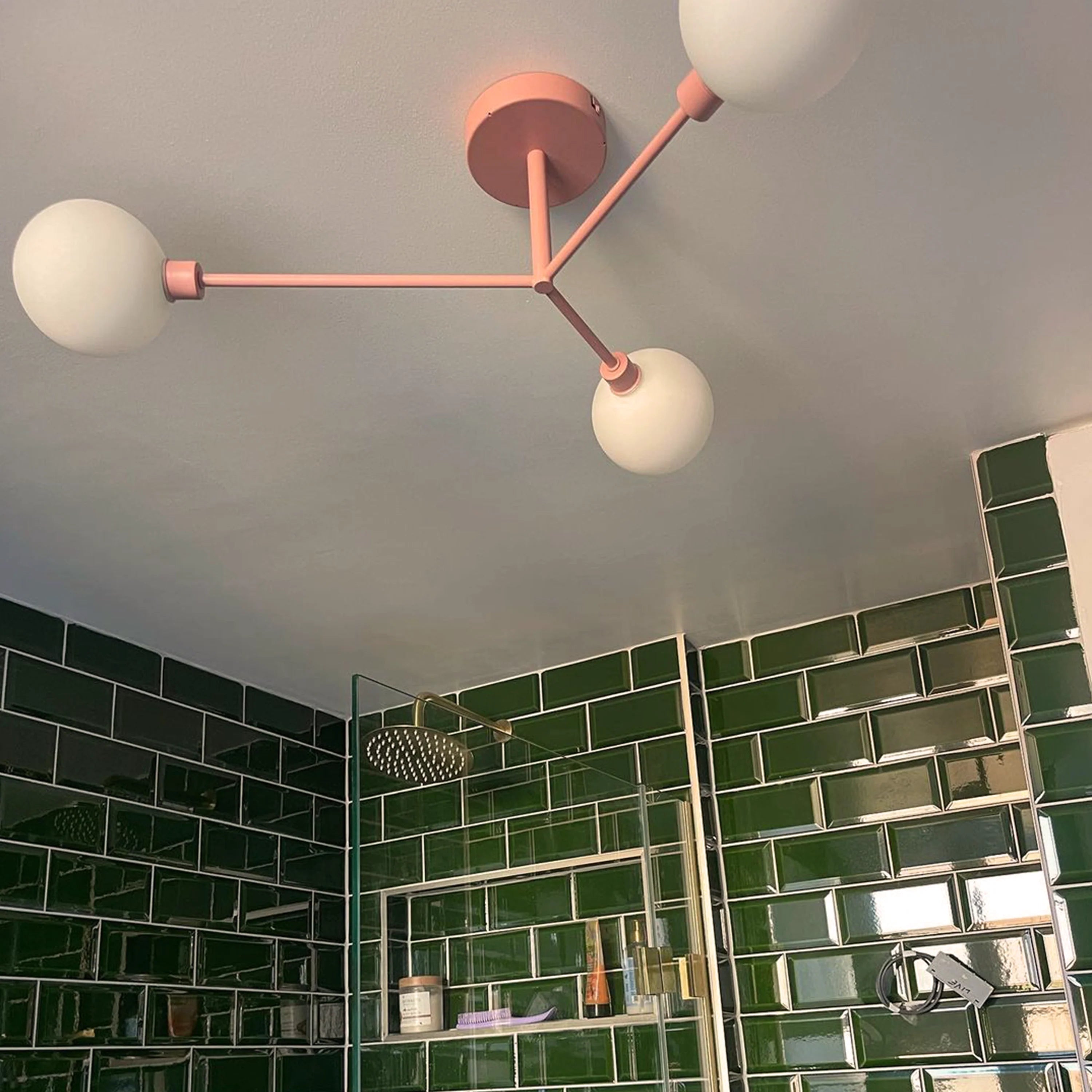 Blossom pink 3 light flush ceiling light - Miola