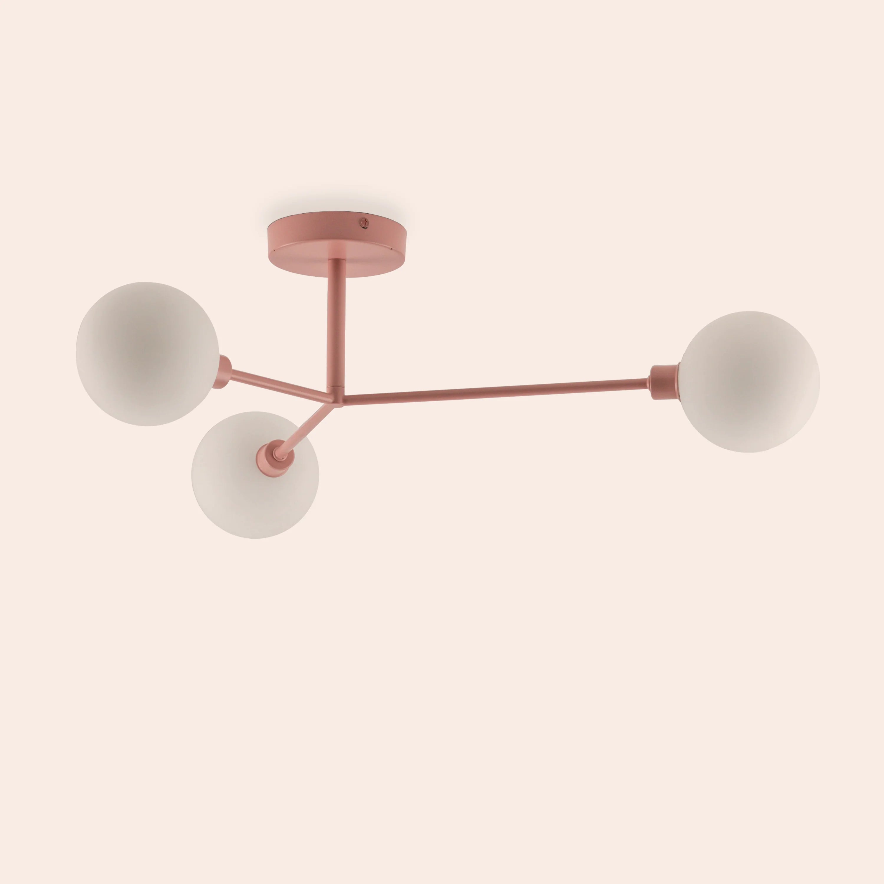 Blossom pink 3 light flush ceiling light - Miola