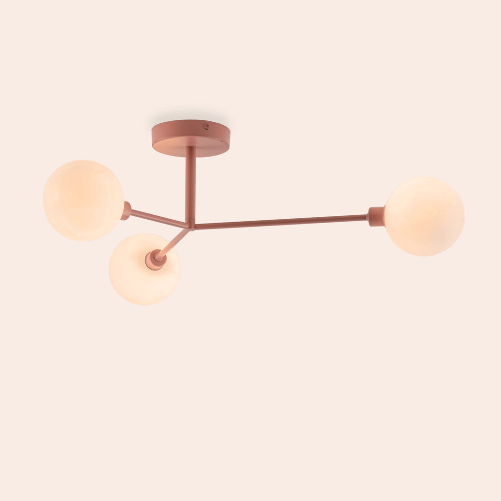 Blossom pink 3 light flush ceiling light - Miola