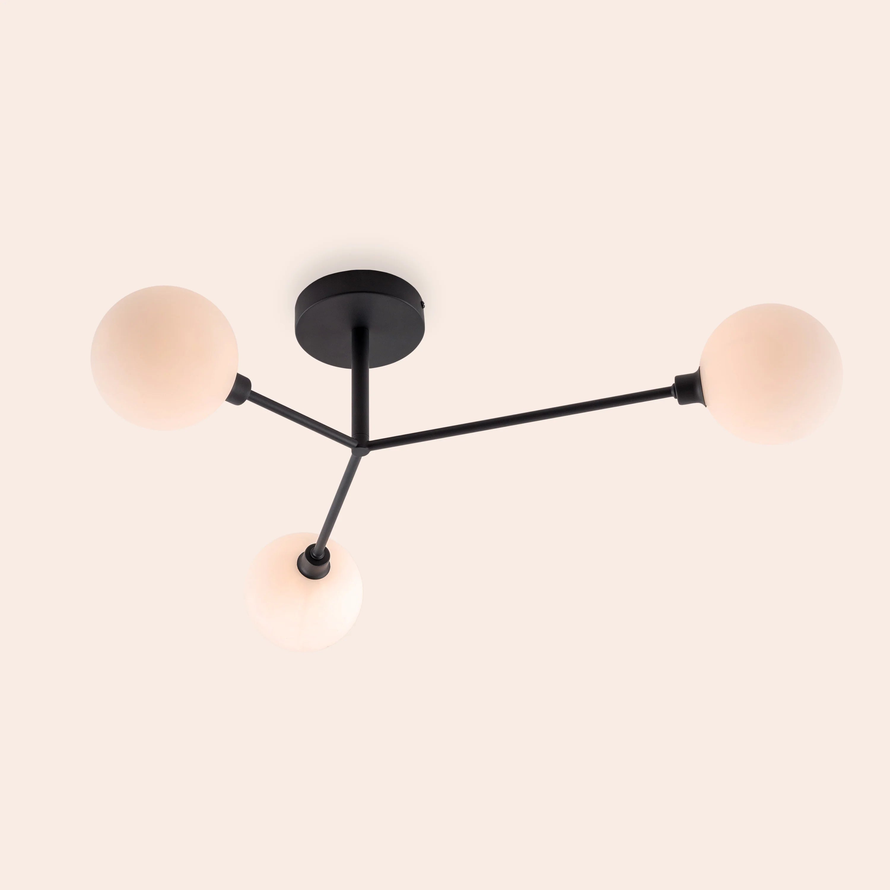 Charcoal Grey 3 Light Flush Ceiling Light - Miola