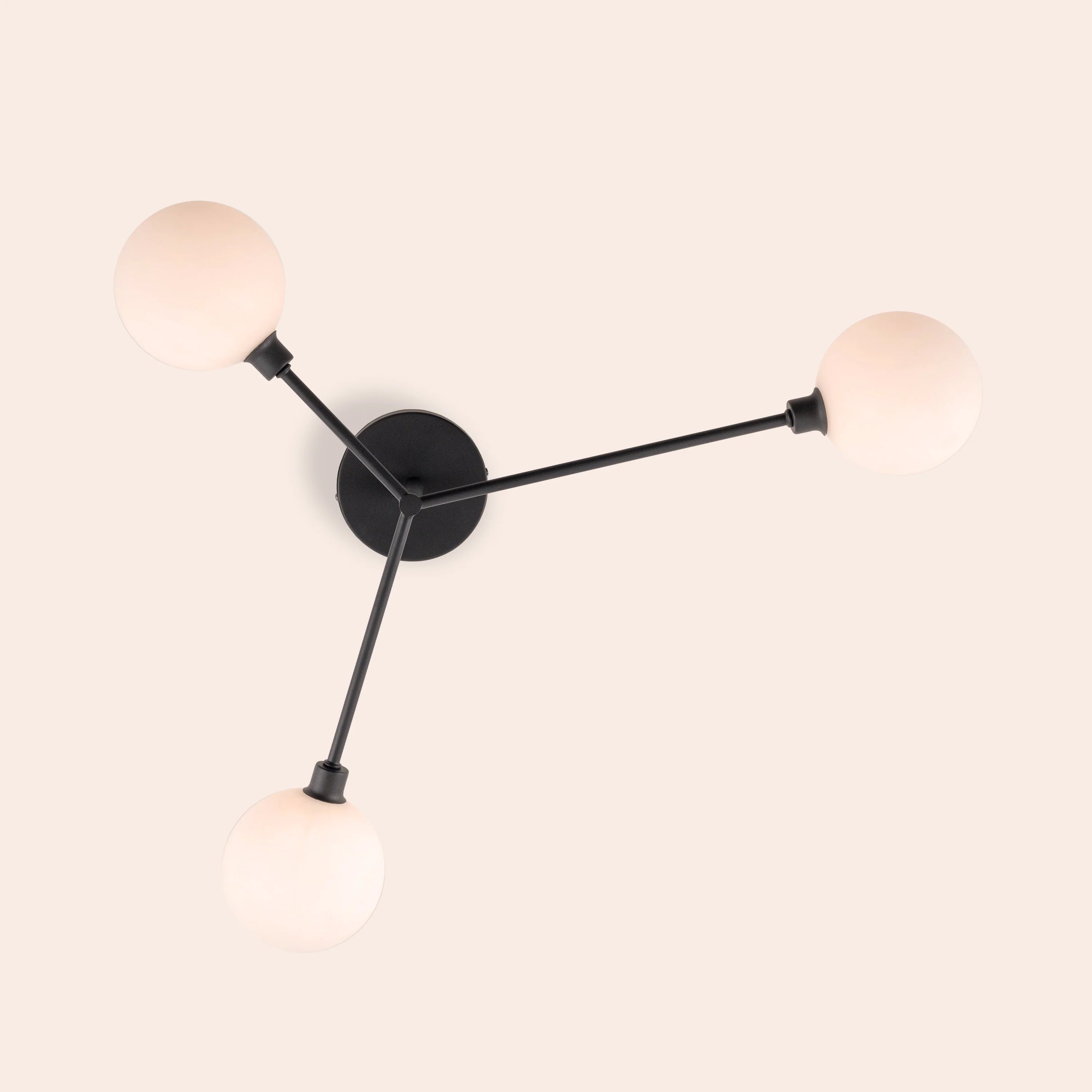 Charcoal Grey 3 Light Flush Ceiling Light - Miola