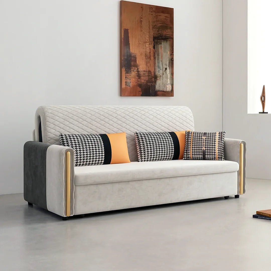 Imelde Two Seater Sofa Bed, Linen - Miola