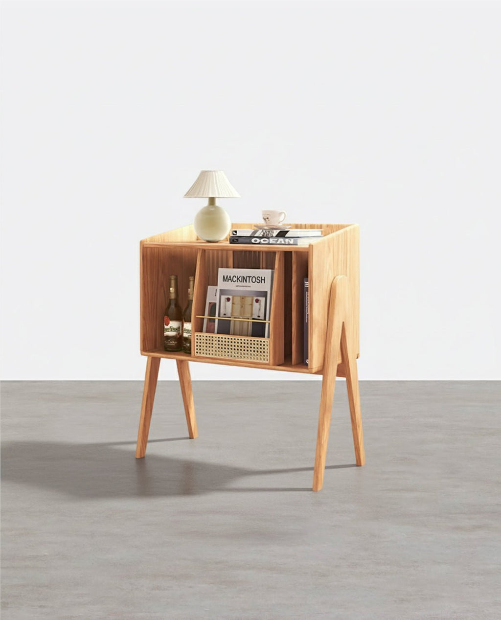 Calvin Side Table with Mini Book Storage - Miola