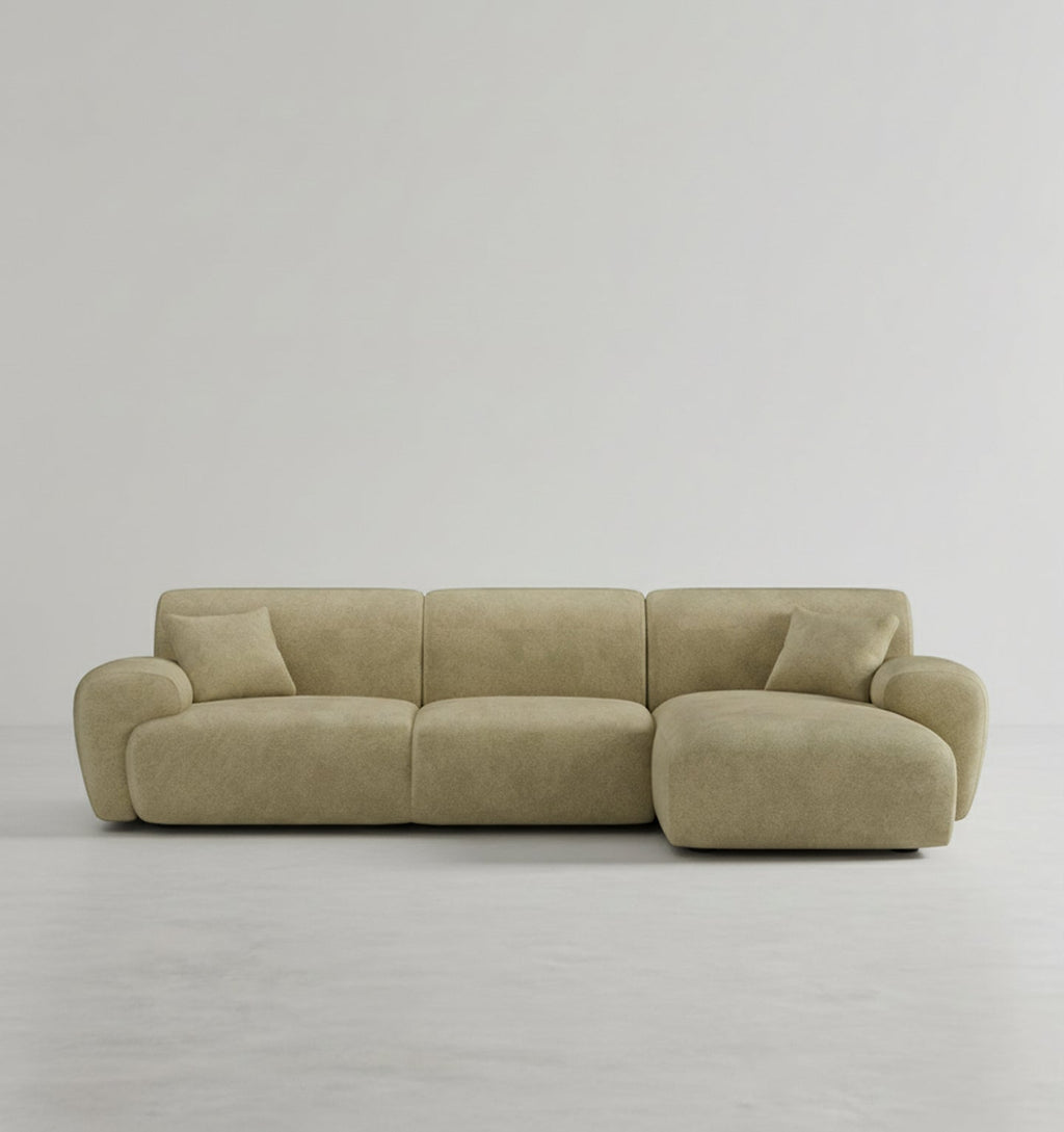 Khatri Three Seater Corner Sofa, Chenille - Miola
