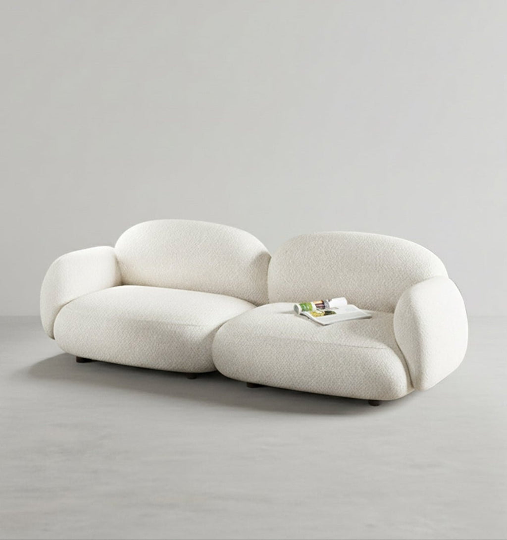 Caden Cloud Two Seater Sofa, White Boucle - Miola