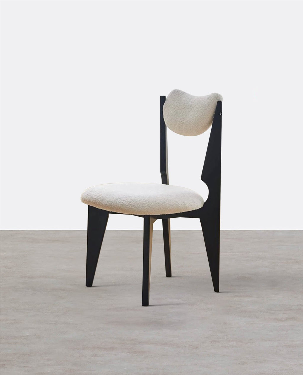 Molan Dining Chair, White Boucle - Miola