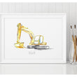 Load image into Gallery viewer, Watercolour Digger Children&#39;s wall print
