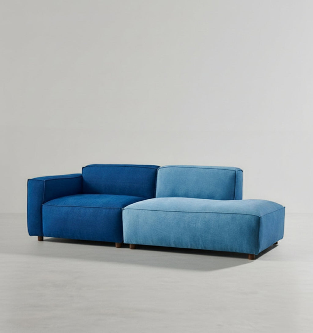 Chul Two Seater Sofa, Modular Sofa, Blue - Miola