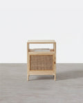 Cane Mini Side Table, Natural Rattan & Ash Esche Wood - Miola