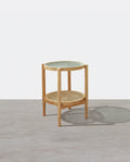 Cement Round Side Table, Glass - Miola