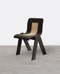 Verna Curve Dining Chair, Black & Rattan - Miola