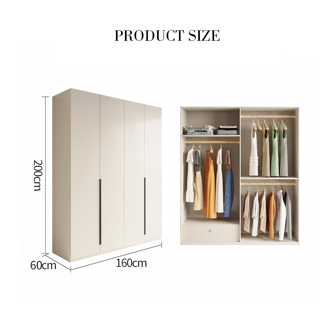 Petrov Wooden Wardrobe, Cream - Miola