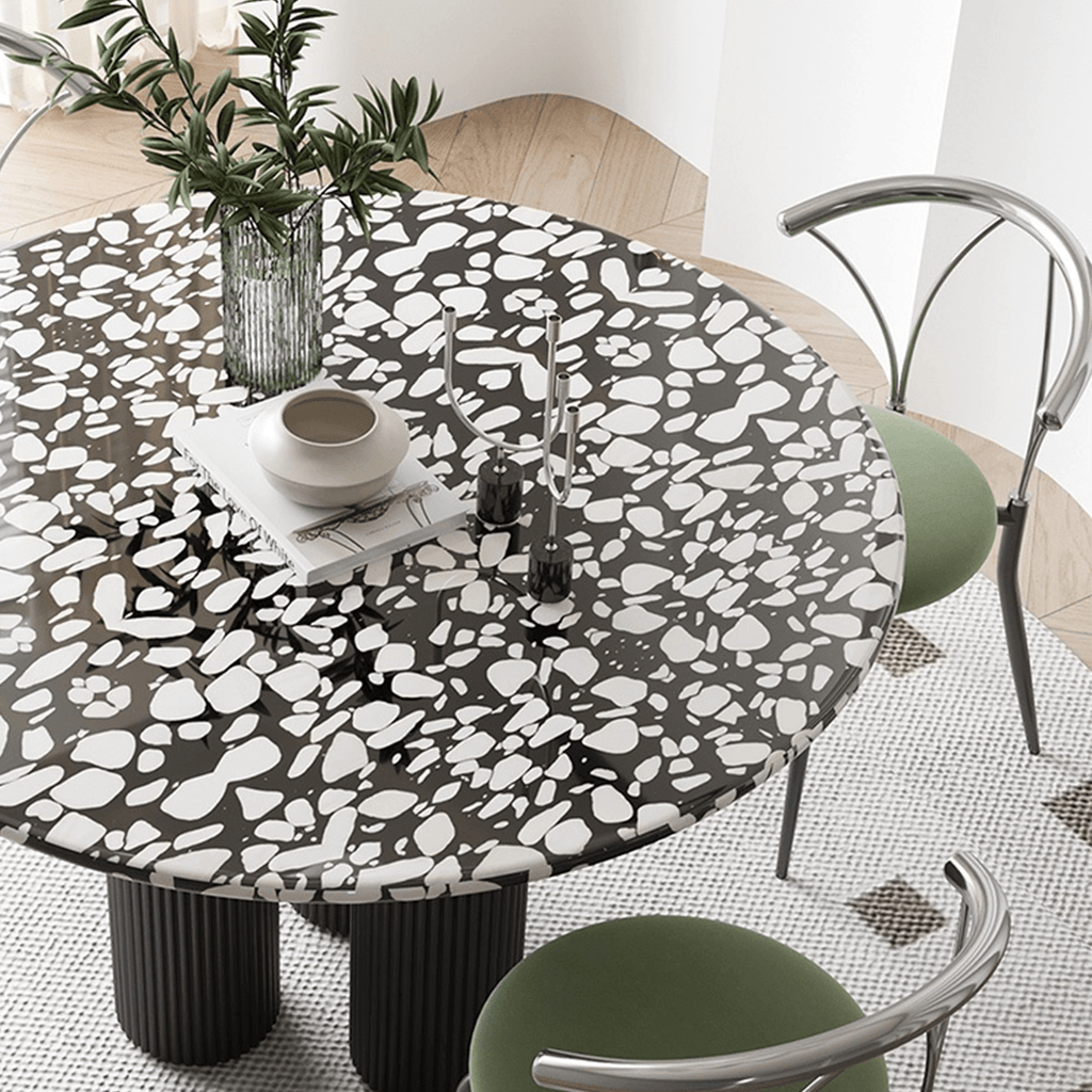 Nelli Modern Round Dining Table, Marble - Miola