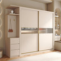 Jansen Sliding Door Wardrobe, Cream - Miola
