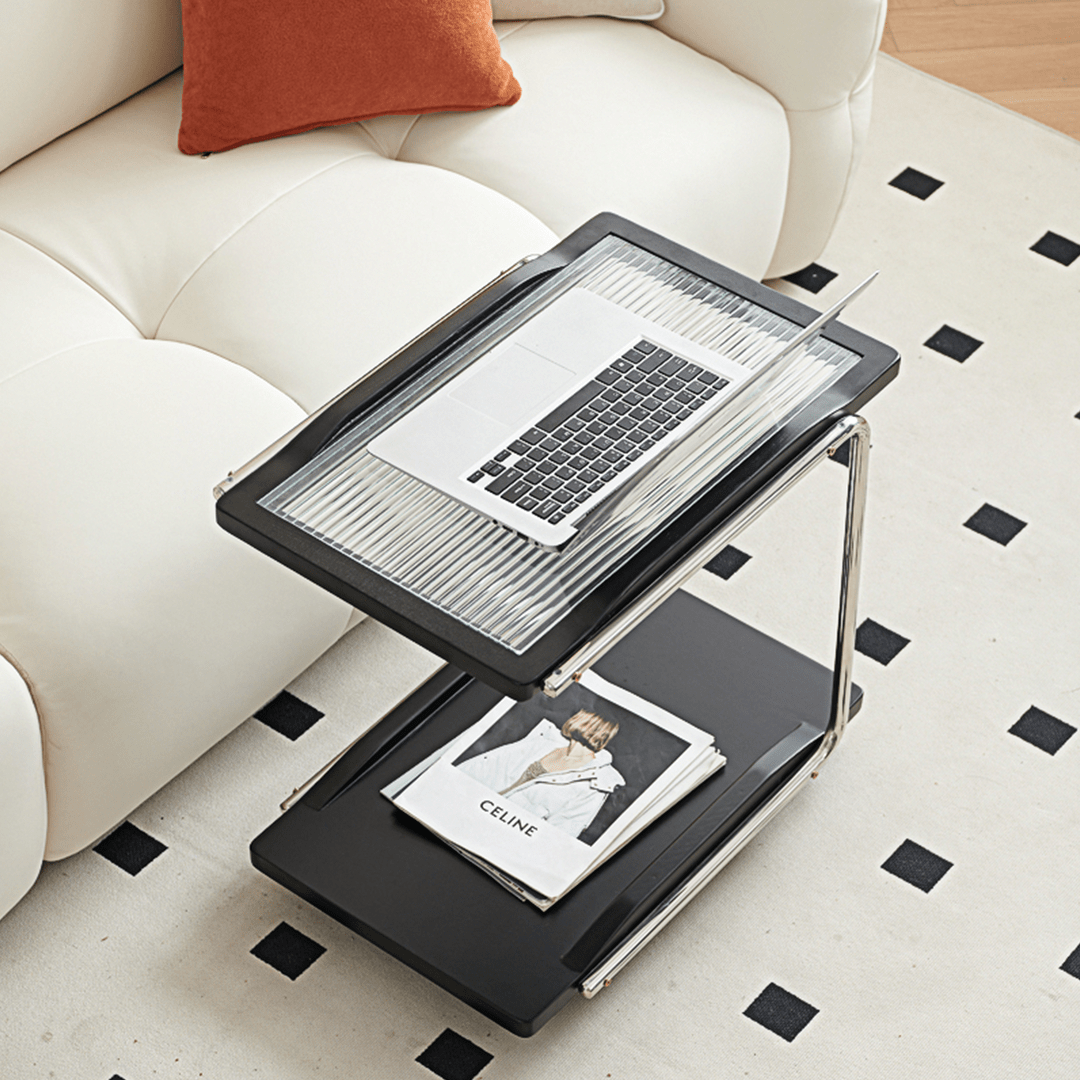 Demetrius Side Table With Trolleys, Black - Miola