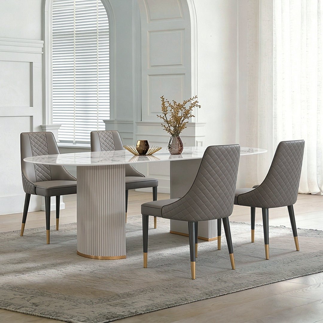 Costanza Dining Table, Sintered Stone, White - Miola