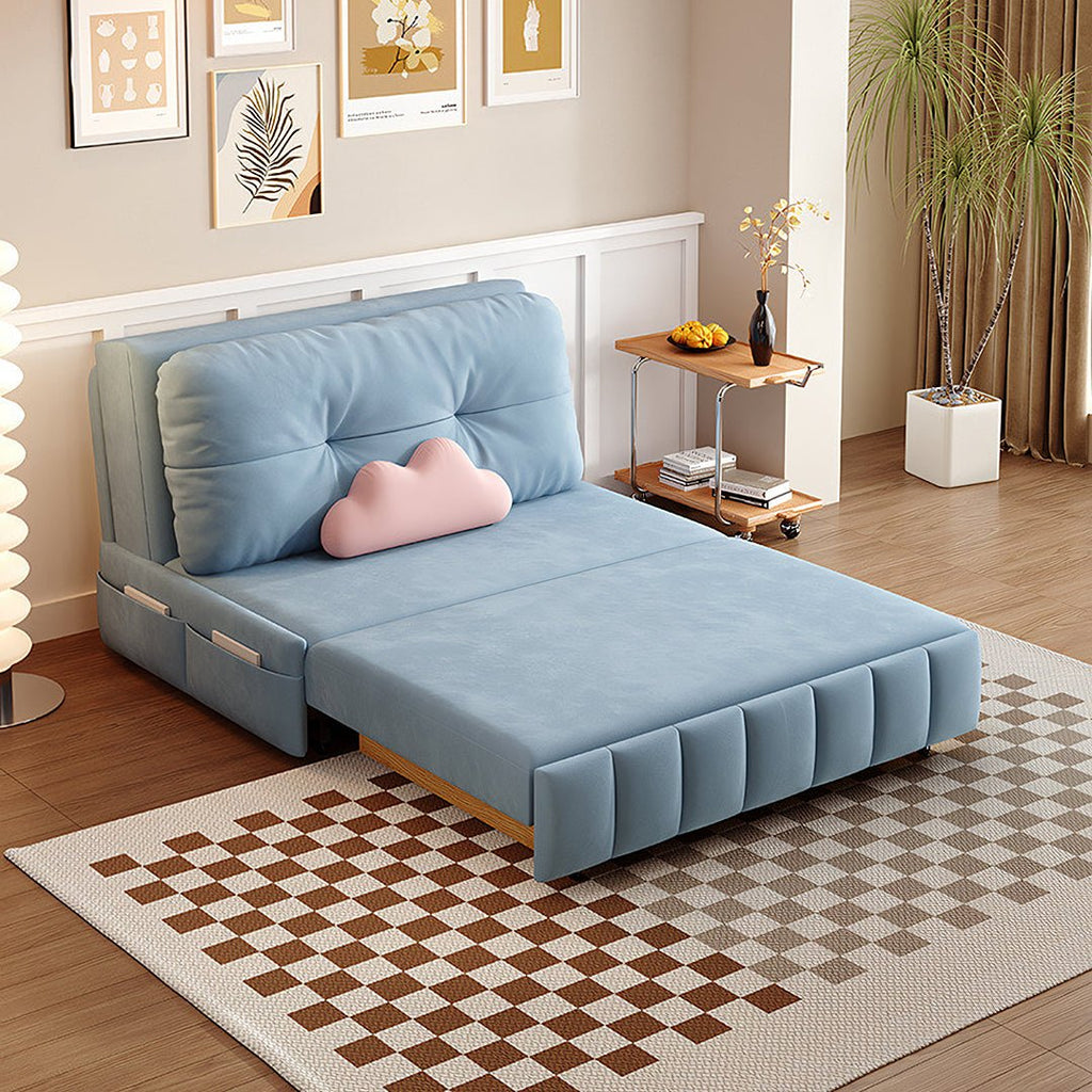 Mehta Single Seater Sofa Bed, Two Seater Sofa Bed, Blue - Miola