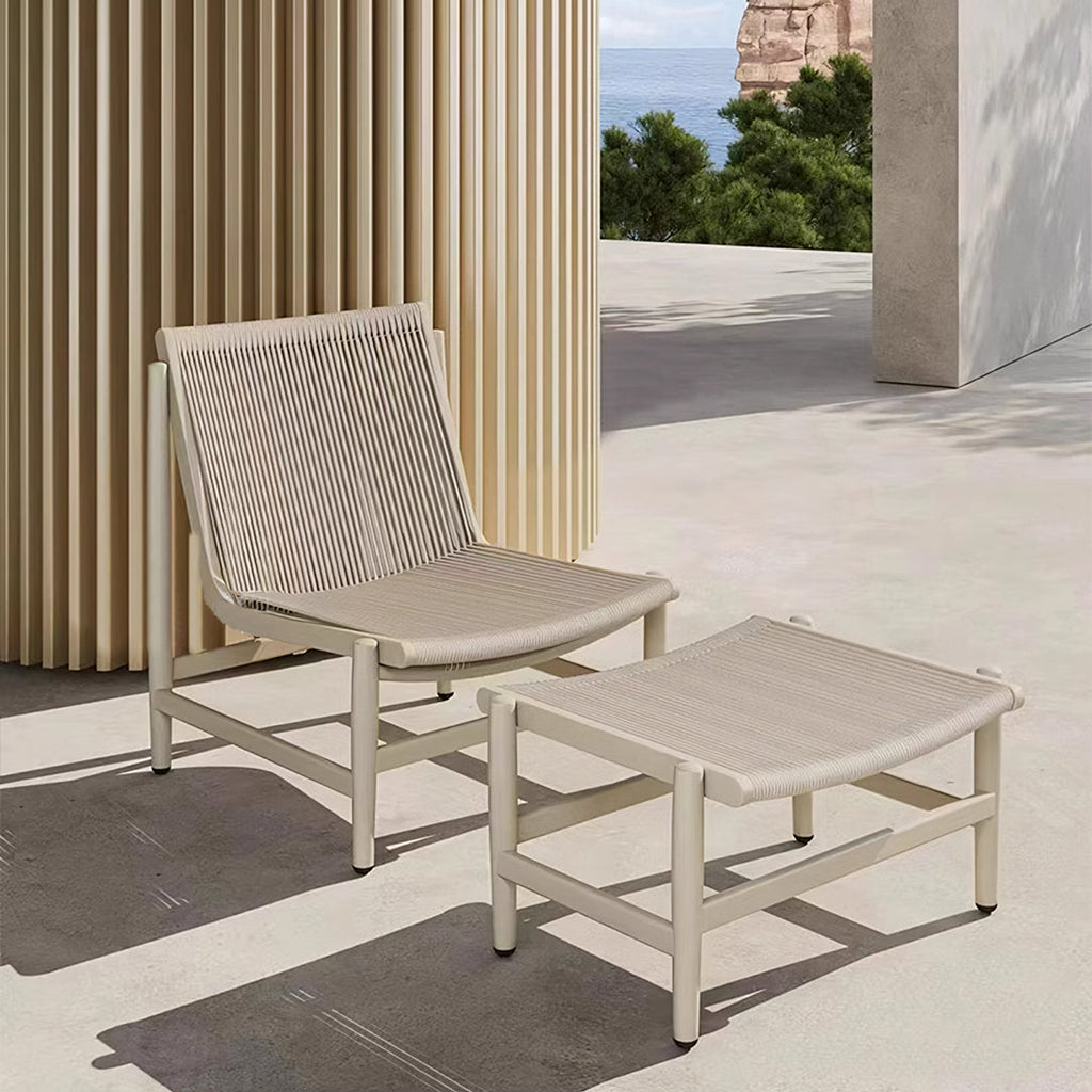 Lavoie Outdoor Lounge Chair With Footstool, Rattan