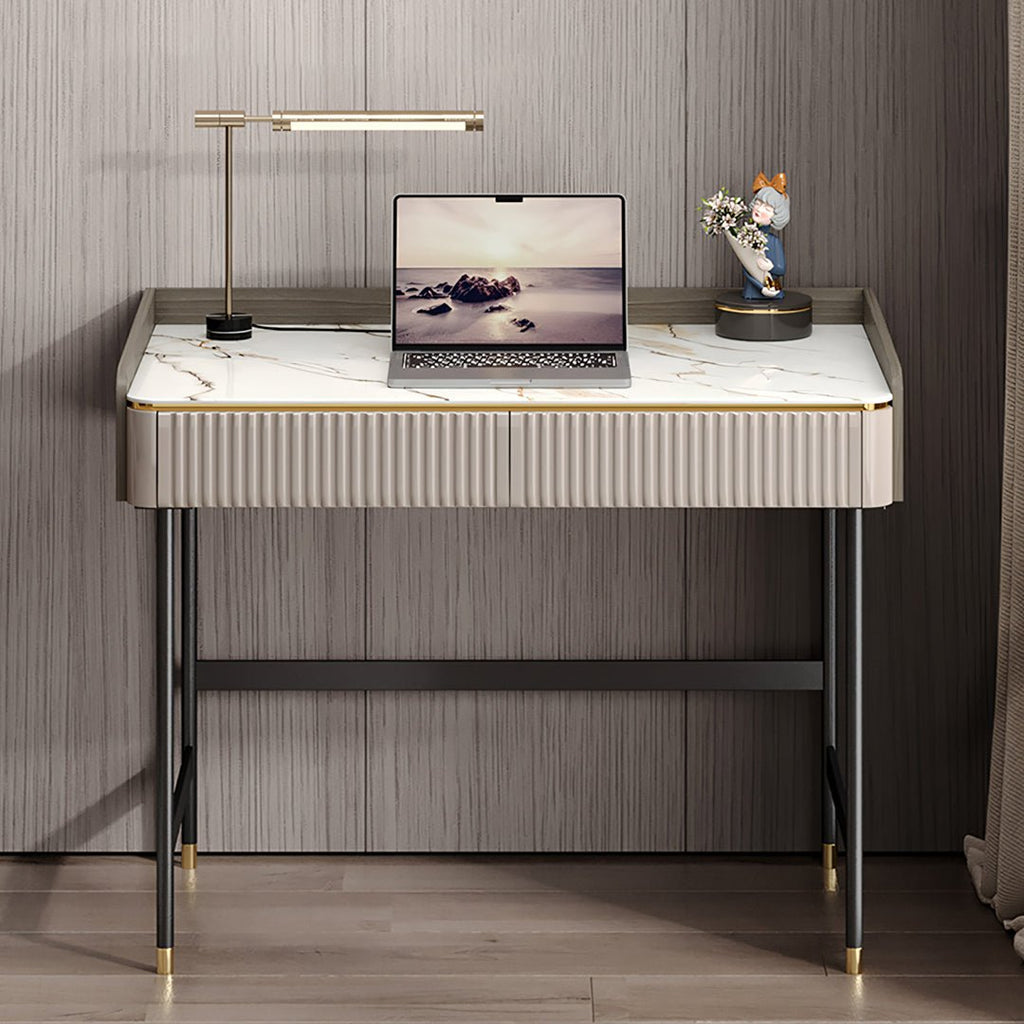 Mateo Office Desk With Drawers, With Shelves - Miola
