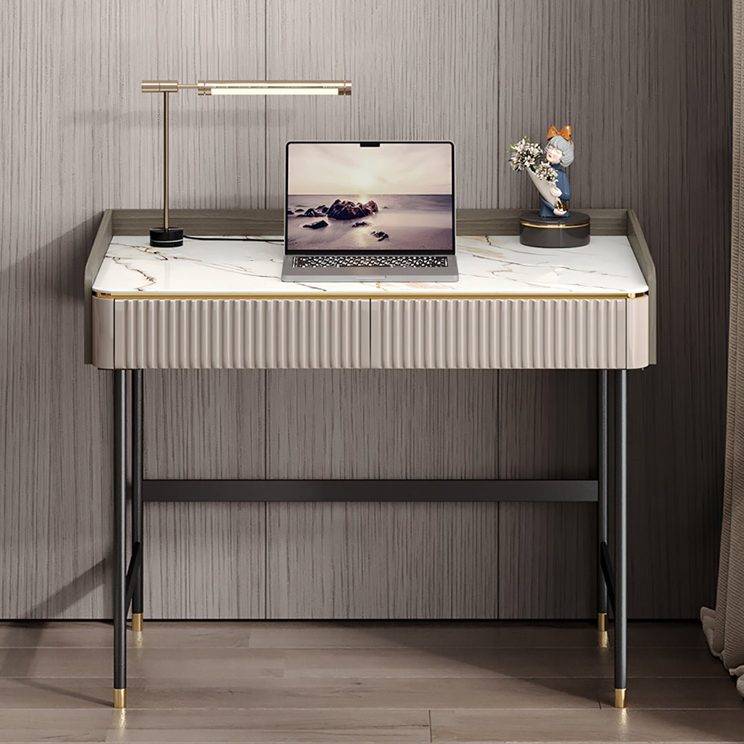 Mateo Office Desk With Drawers, With Shelves - Miola