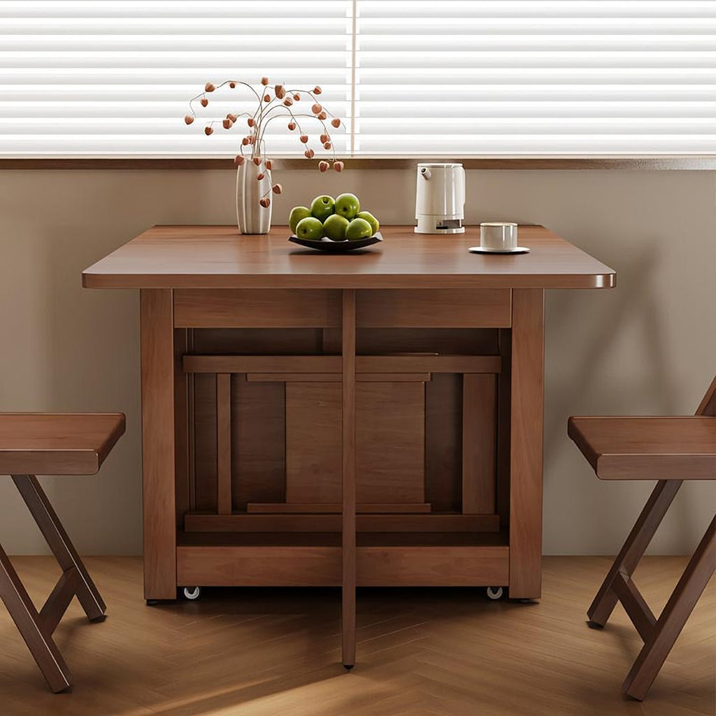 Salgado Folding Dining Table With Storage, Solid Wood - Miola