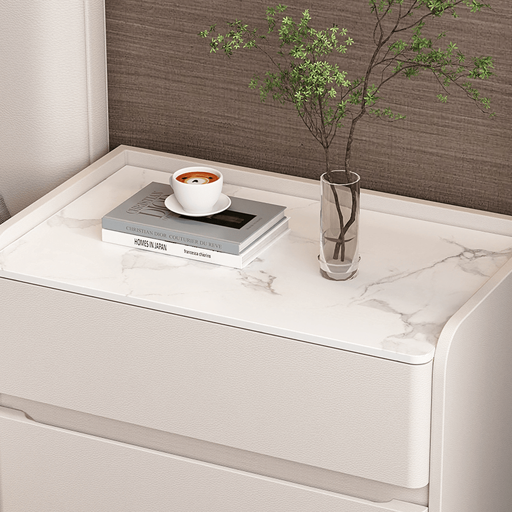 Agustina Modern Bedside Table, Wooden Bedside Table, Cream - Miola